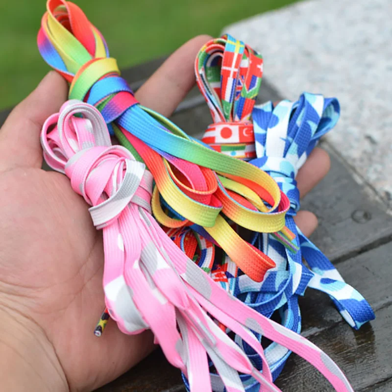 1 pair Colorful Inline Roller Skating Shoes Laces Skates Ties Flexible
