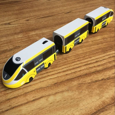 Детский Электрический игрушечный поезд Магнитный трек поезд Игрушка совместима с Brio трек деревянный трек детская развивающая игрушка трек - Цвет: Сливовый