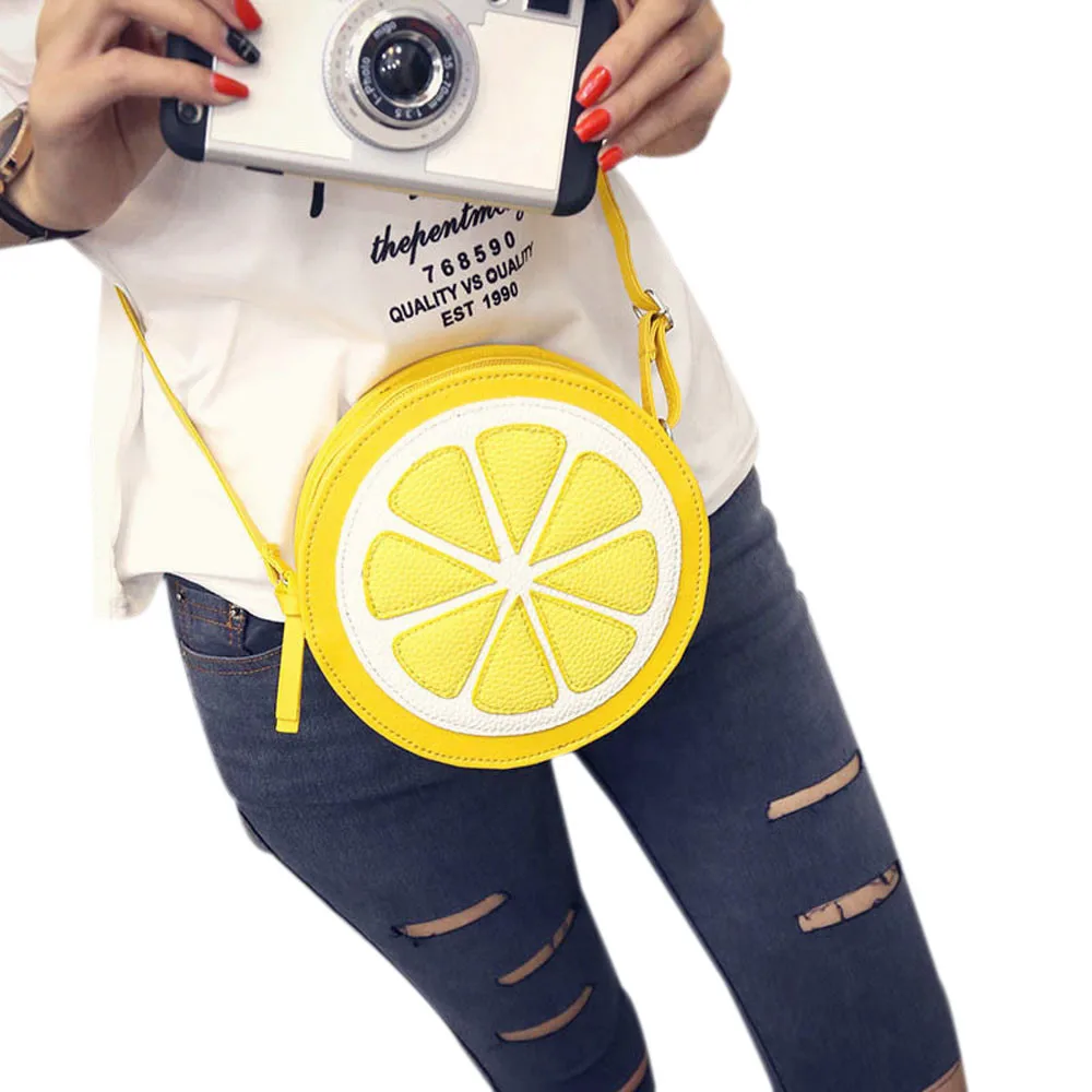 #252019 Новая модная женская сумка через плечо индивидуальная круглая лимонная |