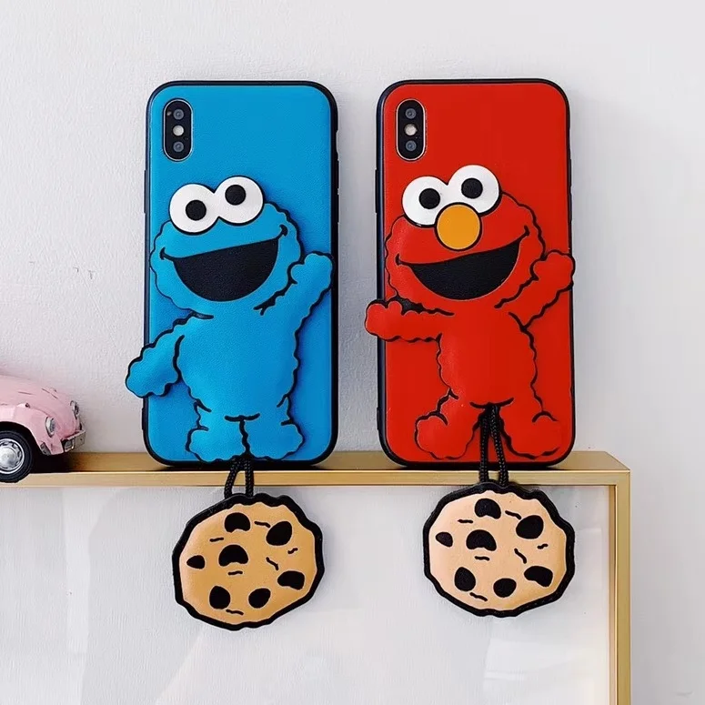 

Sesame Street ELMO phone case For iphone 8 Case For iphone X case For iphone XR Xs Max 6S 6 7 8 Plus Cookie Pendant Luxury case