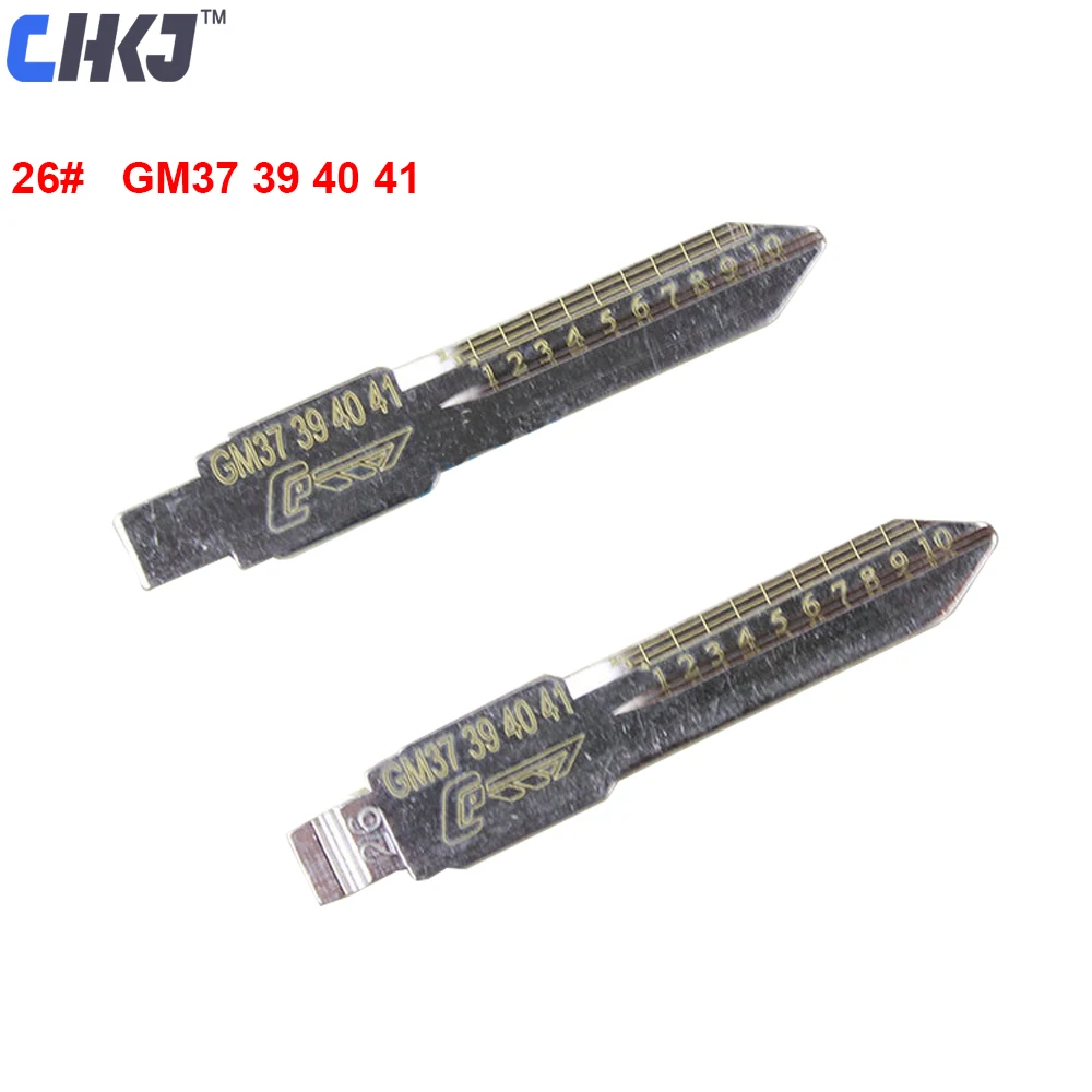 CHKJ 10pcs lot Engraved Line Key Blank for 2 in 1 LiShi GM 37 39 40 41 NO. 26 for Buick Chevrolet Oldsmobile Pontiac Hummer