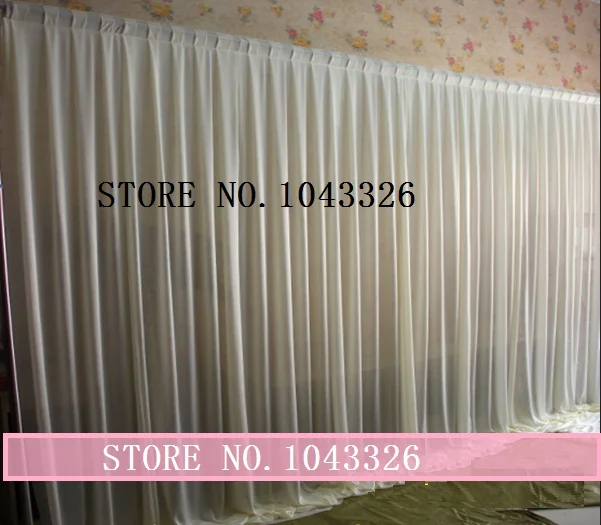 

3m X 6m (10ft*20ft) wedding party event stage decor white fabric ice silk drape curtain backdrop