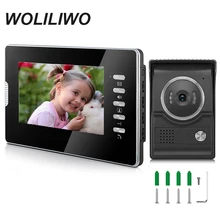 WOLILIWO проводной видео комплекты дверных звонков 7 ''цветной экран, монитор, разблокировать, домофон с камера ночного видения