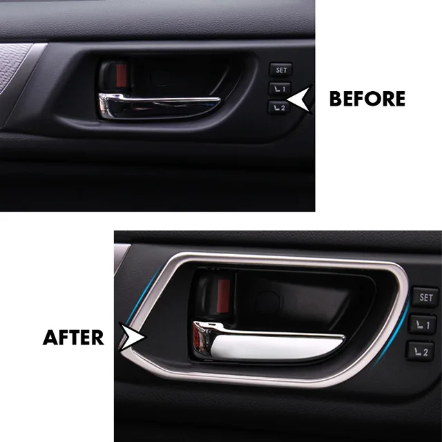 Online Stainless Interior Door Handles Trim Decal Stickers Fit Stainless Interior Door Handles Trim Decal Stickers Fit For 2017 2016 Subaru Outback Accessories Car Styling