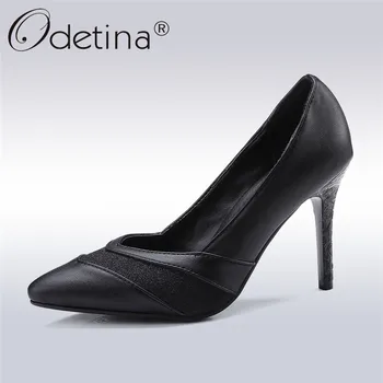 

Odetina 2019 New Fashion Pointed Toe Slip On Pumps For Women Thin High Heels Sexy Party Shoes Ladies Bling Pump Shoe Big Size 47