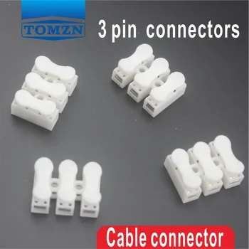 

100Pcs 3 pin push quick cable connector terminal Wiring Terminal 10A 250V