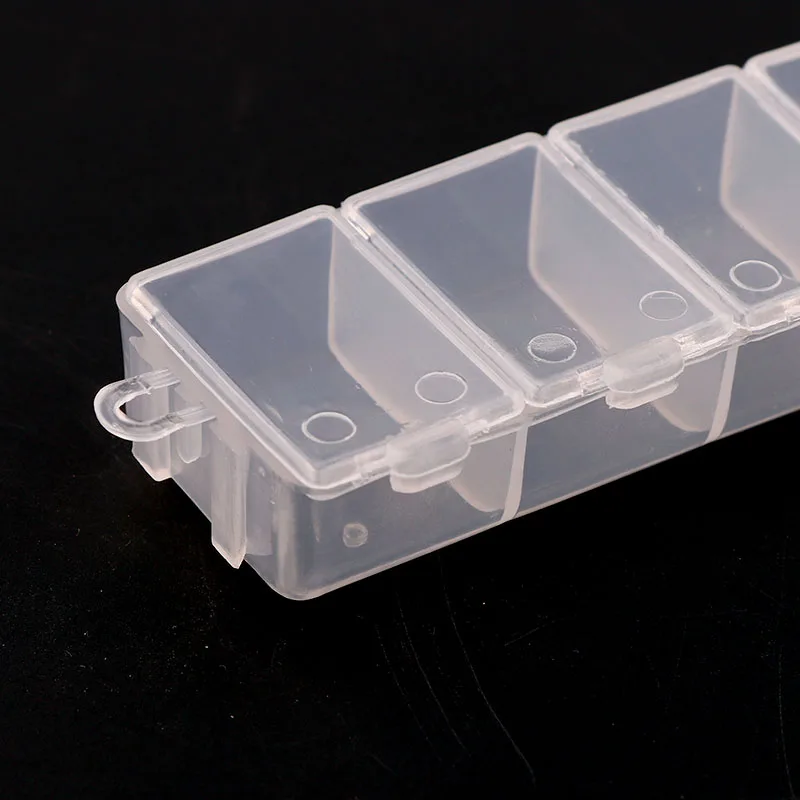 7 решеток прозрачная пластиковая прямоугольная коробка для хранения DIY Nail Art Tips украшения ювелирные изделия Инструменты Чехол Контейнер