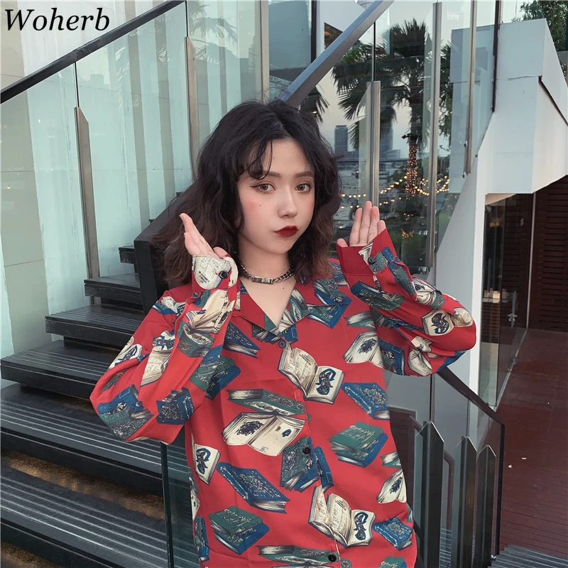 Woherb 2019 летний топ блузка красивая майка Для женщин Винтаж картина маслом Harajuku