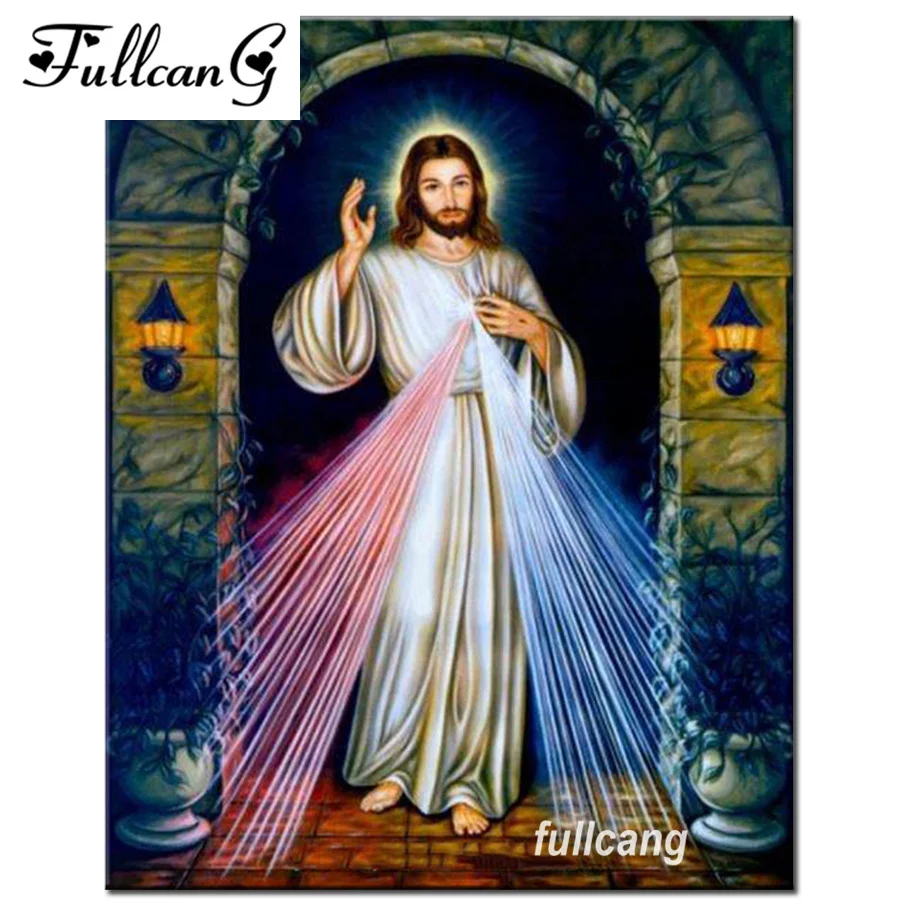 FULLCANG diy full square diamond embroidery religious jesus 5d diamond