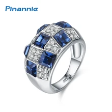 Pinannie Luxurious Gold Color 18KRGP Full of Crystals Queen Rings Jewelry for Women