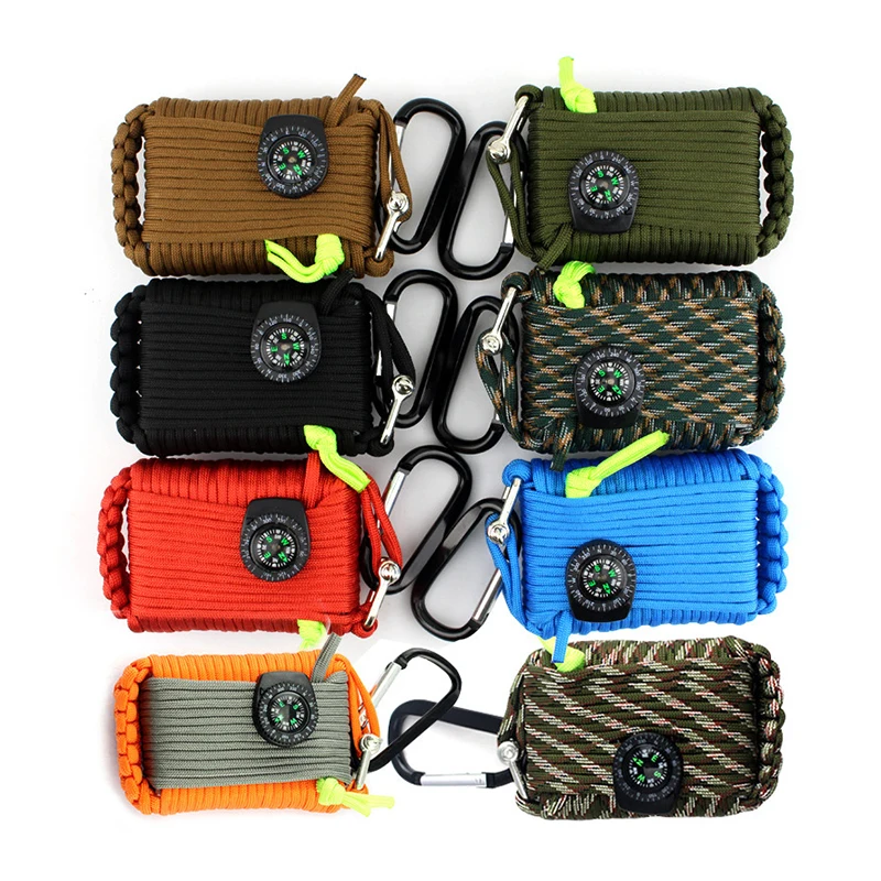 29 En 1 supervivencia al aire libre de equipos SOS Kit de Paracord caja de primeros auxilios suministros Campo de auto-ayuda caja para acampar de Viaje Kit