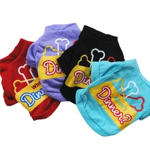 Осенняя хлопковая футболка с коротким рукавом для домашних животных с принтом кости одежда для собак для маленьких собак рождественский подарок Чихуахуа/щенок йоркширского терьера рубашки