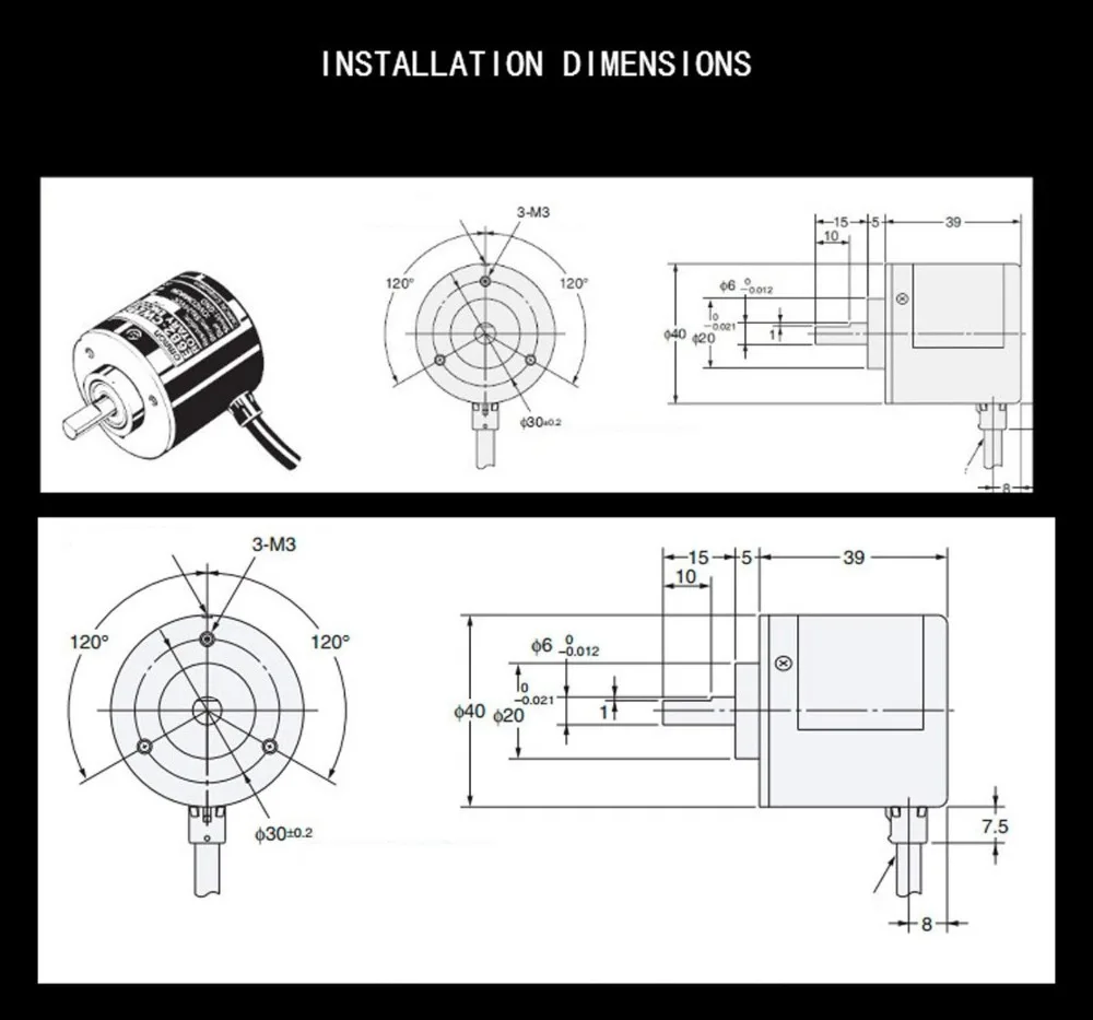 Инкрементный Поворотный энкодер OMRON 40P 1 шт. 40p/r 12 ~ 24 В постоянного тока E6B2 CWZ5B PNP|pnp| |
