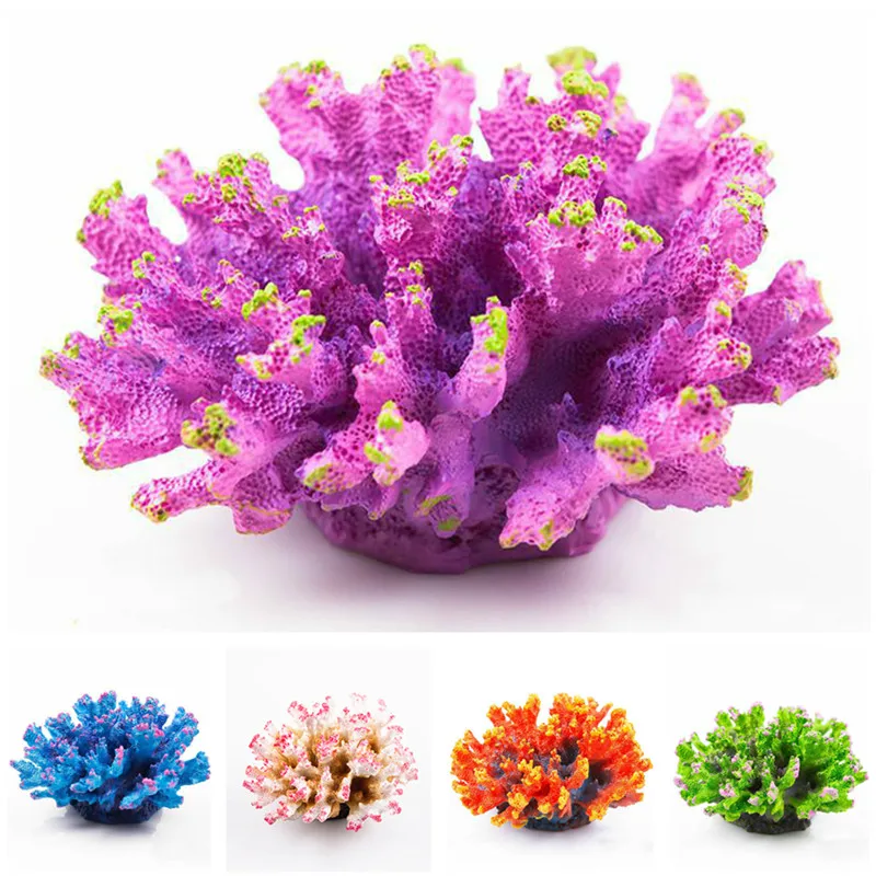 Resin Flower Coral Aquarium Decoration Rock Fish Tank Coral Reef 