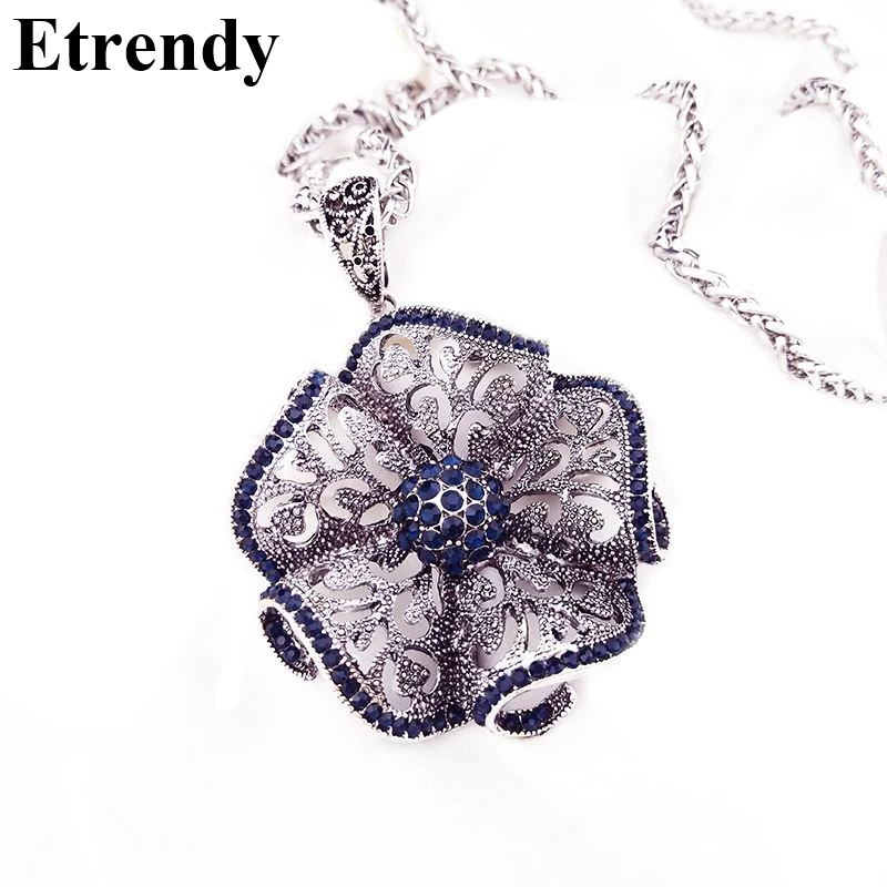 

Vintage Flower Long Necklaces & Pendants For Women New Fashion Jewelry Wholesale