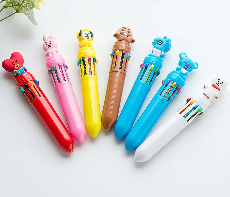 BTS MERCH SHOP, BT21 Cute 10 Color Ballpoint Pen