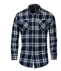 Новые плюс Размеры Длинные рукава хлопок рубашки в клетку Джинсовые рубашки для Для мужчин Однобортный рубашка Camisas Hombre Manga Larga K858