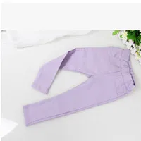 WEONEWORLD/ летние детские штаны с эластичной резинкой на талии; джинсы для маленьких девочек; однотонные повседневные джинсы ярких цветов для девочек; леггинсы - Цвет: light purple