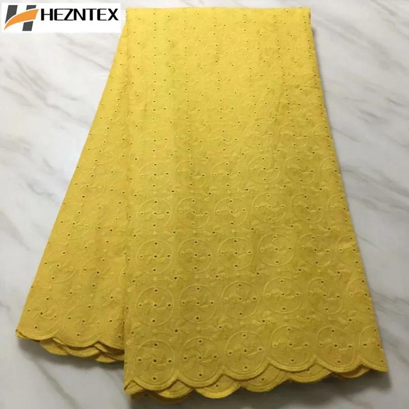 Best Selling African Dry Lace Fabric Swiss Voile Cotton High Quality Yellow Fabrics For Wedding Dresses PLA24-1 | Дом и сад