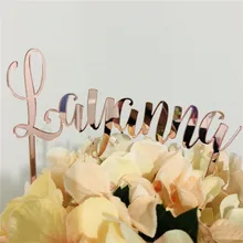 Розовое золото персонализированное имя украшение для именинного торта детское украшение для именинного торта на заказ Деревянный Торт Топпер вечерние украшения