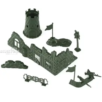 

Set Military Wall Blockhouse Weapon Model Kits Toy Soldier Army Men Accessories New