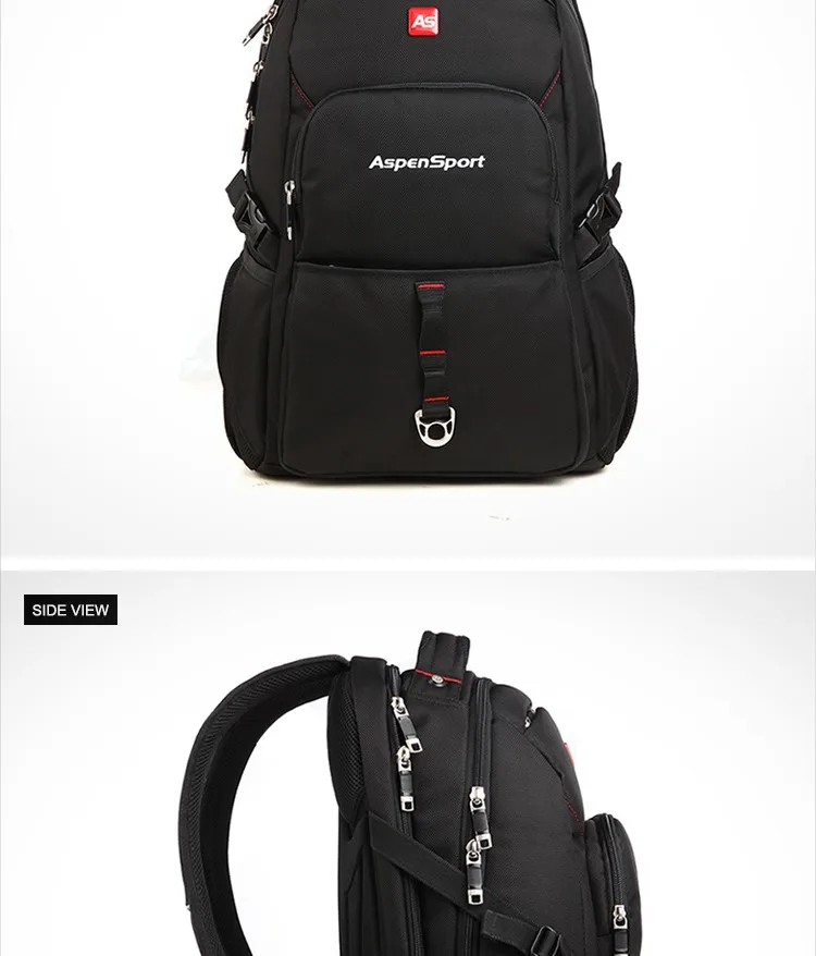 Aspensport, модный школьный рюкзак для мужчин, 15,6 дюймов, рюкзаки для ноутбука, высокое качество, сумка для колледжа, большая вместительность, черные сумки