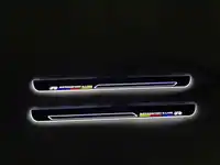 Qirun led moving door scuff sill light plate overlays linings pathway lamp for Volkswagen vw golf 4 5 6 7 mk4 5 6 7 passat rline
