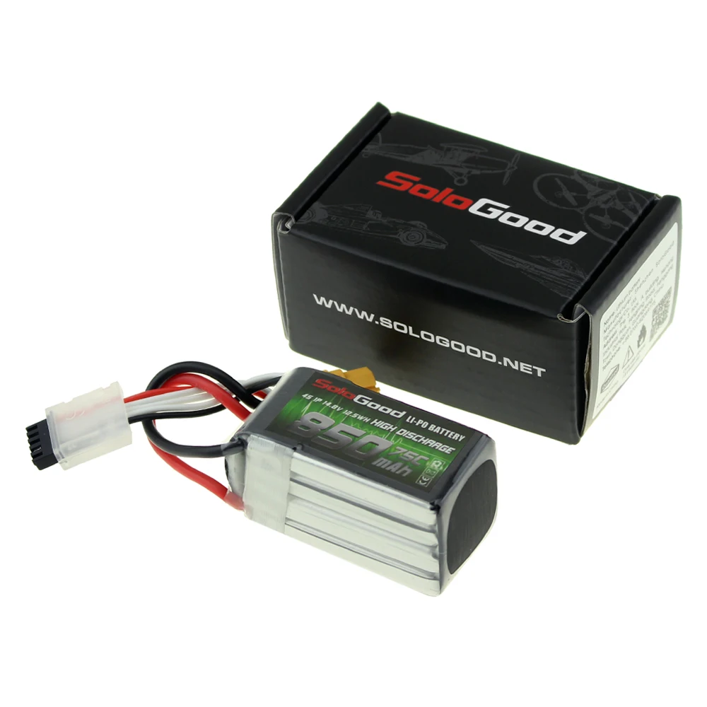 Sologood Lipo Батарея 2S 3S 4S 7,4 V 11,1 V 14,8 V 550 мА/ч, 850 мА/ч, 75C Перезаряжаемые с XT30 XT60H XT60 разъем для гоночного дрона игрушки