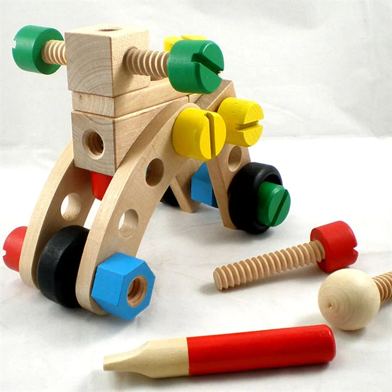 

Children wooden puzzle early education blocks toy variety combination toy disassembly toy nut disassembly