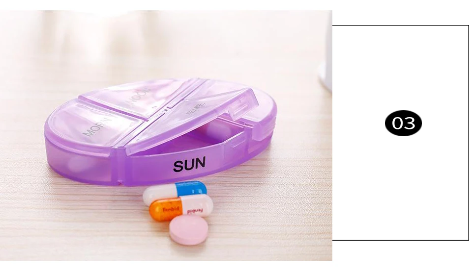 Portable Mini Pill Case Box Capsule Weekly Splitters OrganizerContainer For Tablets Compartment Transparent Plastic Storage Box (7)