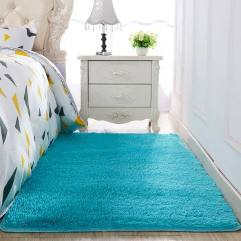 Утолщенный моющийся Шелковый ворс нескользящий ковер журнальный столик для гостиной одеяло прикроватный коврик для спальни коврики для йоги сплошной цвет плюш - Цвет: 2