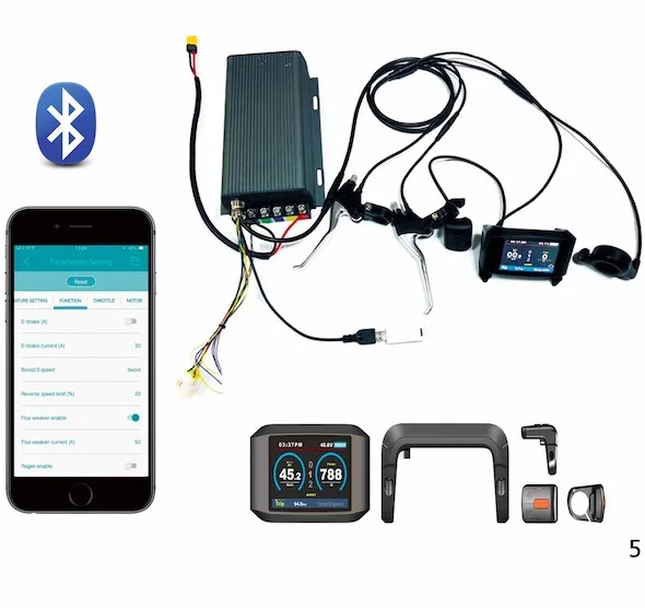 tft display system 48v 72v 100a electric bike controller sine wave
