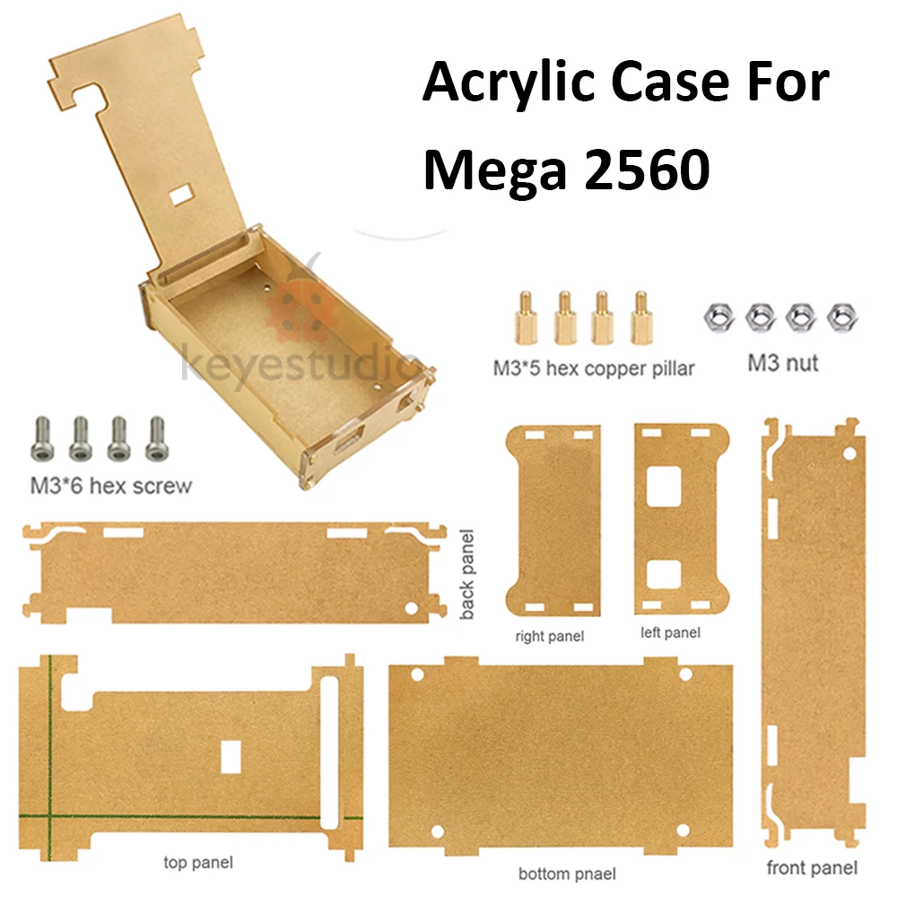 

Hi-Q Keyestudio Enclosure Transparent Clear Acrylic Box Compatible for Arduino Mega 2560 R3 Case