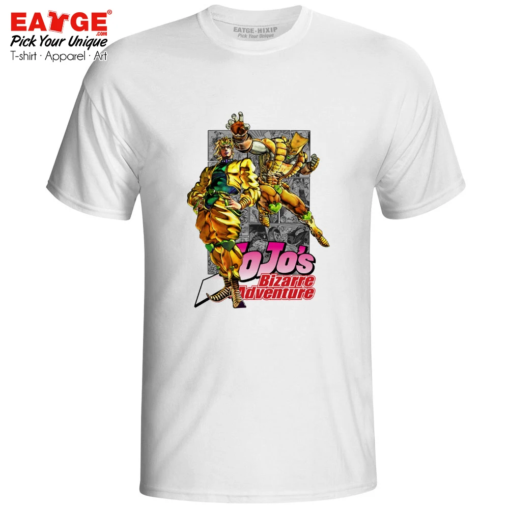 DIO brando и его стенд мир футболка JoJo's невероятное приключение Stardust крестоносцы футболка аниме Прохладный EATGE для женщин мужчин Tee