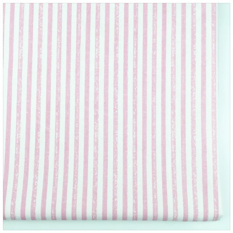 Syunss ретро розовая полосатая печатная хлопковая ткань DIY Tissu пэчворк Telas шитье