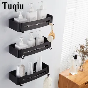 Bathroom Shelf Bath Shower Shelf Bath Shampoo Holder Bathroom Corner Shelf Wall Mounted Black Aluminum Kitchen Storage Holder
