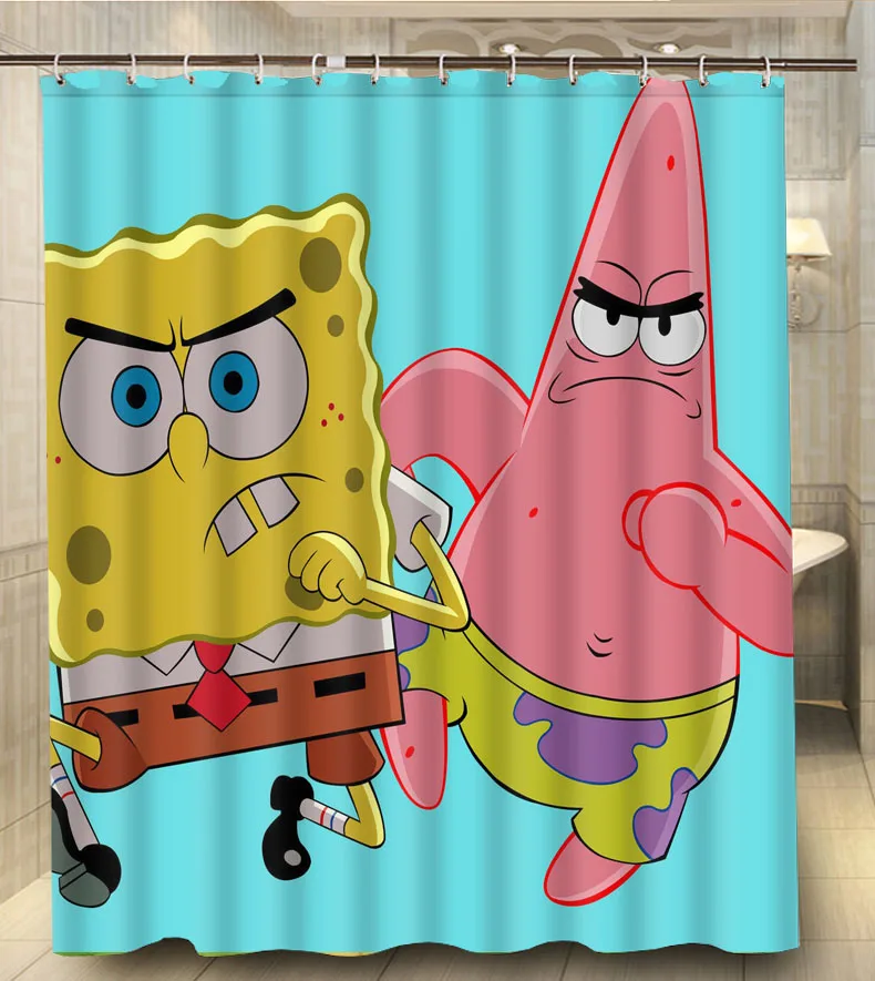 Spongebob Squarepants Is Angry Cartoon Print 140x180cm Waterproof Custom Shower Curtain High Quality Polyester Bath Curtain Custom Shower Curtain Quality Shower Curtainshower Curtain Aliexpress