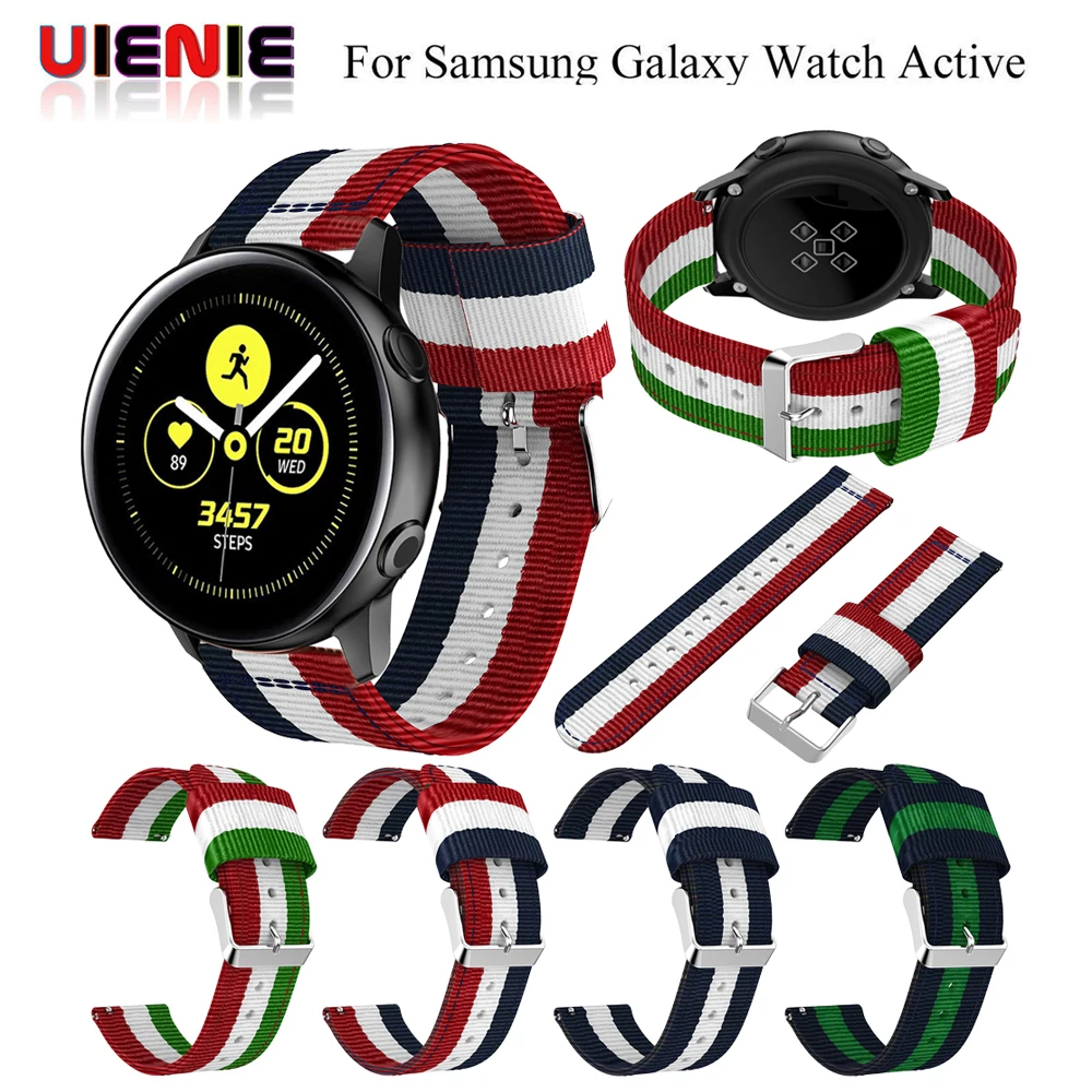 20 мм, ремешок для samsung Galaxy Active 2, 40 мм, 44 мм, S2, нейлоновые полосы, пряжка, ремень, ремешок для часов, аксессуары для 007, ремень для часов James bond