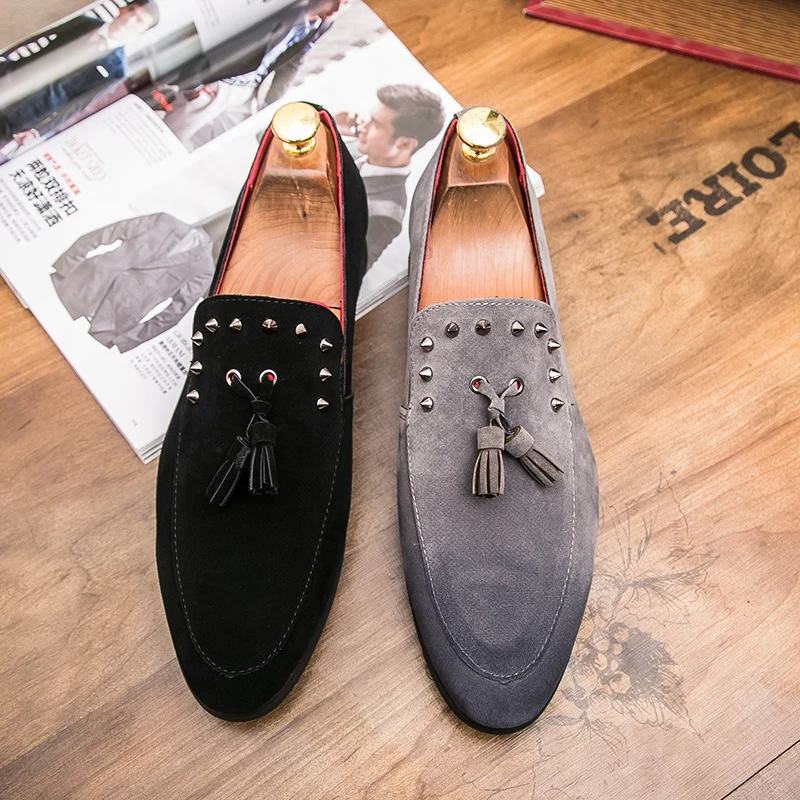 spiked tassel genuine leather men shoes luxury brand rivet designer 2018 male footwear formal dress studded oxford shoes for men (31)