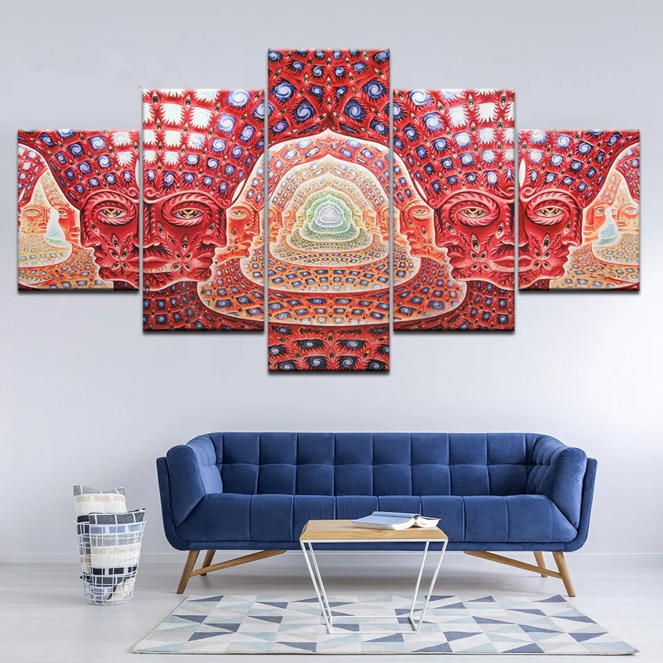 Canvas-Painting-Wall-Art-Modular-HD-Prints-5-Pieces-Psychedelic-Face-Pictures-Tool-Alex-Grey-Metal (2)