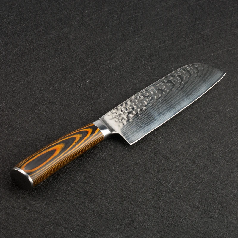 Kitchen Knives 7 inch Santoku Knife Laser Damascus 7CR17 Stainless Steel Japanese Chef Knives Meat Cleaver Slicing Vegetable Kitchen Knives 7 inch Santoku Knife Laser Damascus 7CR17 Stainless Steel Japanese Chef Knives Meat Cleaver Slicing Vegetable