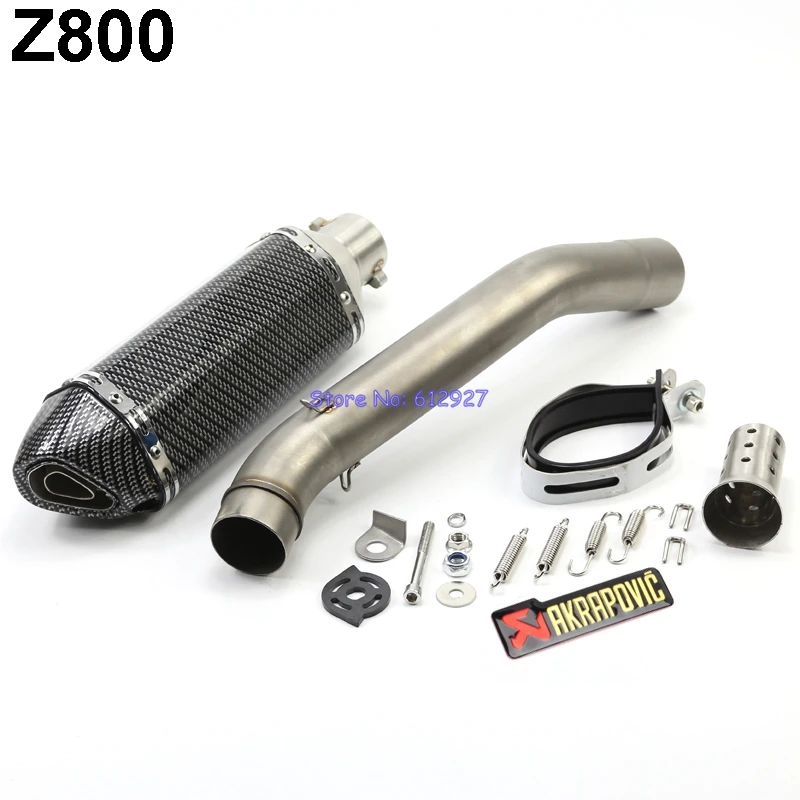 

Motorcycle Z800 Exhaust System Slip On Muffler Pipe and Mid Connect Pipe Motorbike Akrapovic Exhaust Muffler Escape