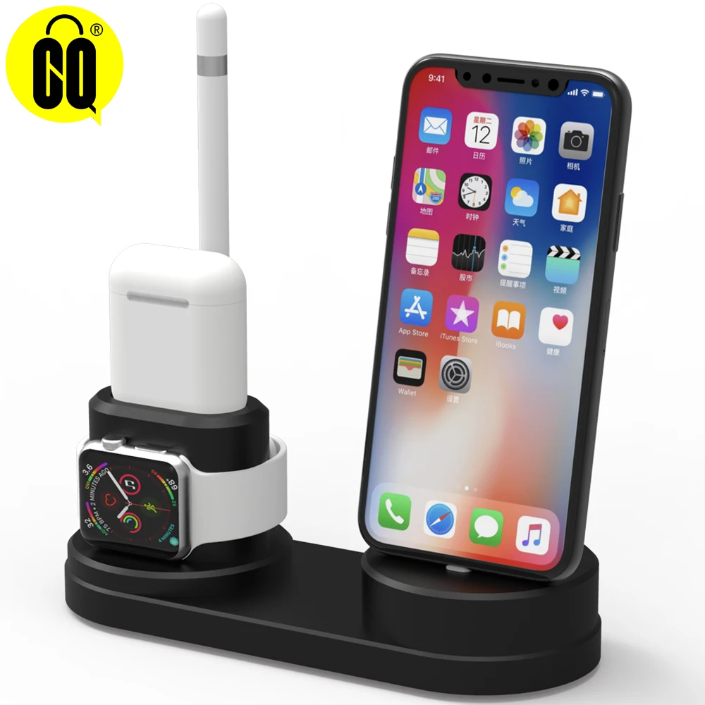 Различные Силиконовые зарядные док станции для iPhone X XR XS 8 7 6 Apple Watch Airpods зарядное