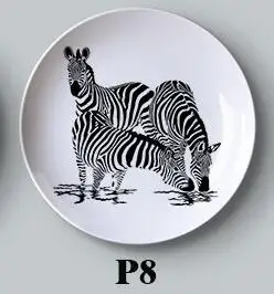 Скандинавская Минималистичная черная и белая креативная подвесная декоративная тарелка для гостиной, спальни, Настенная декоративная тарелка - Цвет: P8