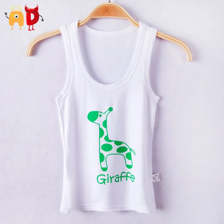 

AD Cute Animal Kids t shirts Sleeveless Baby Boys Girls Tanktop Children's Clothing Clothes T-shirts for Boy Girl roupas infatis