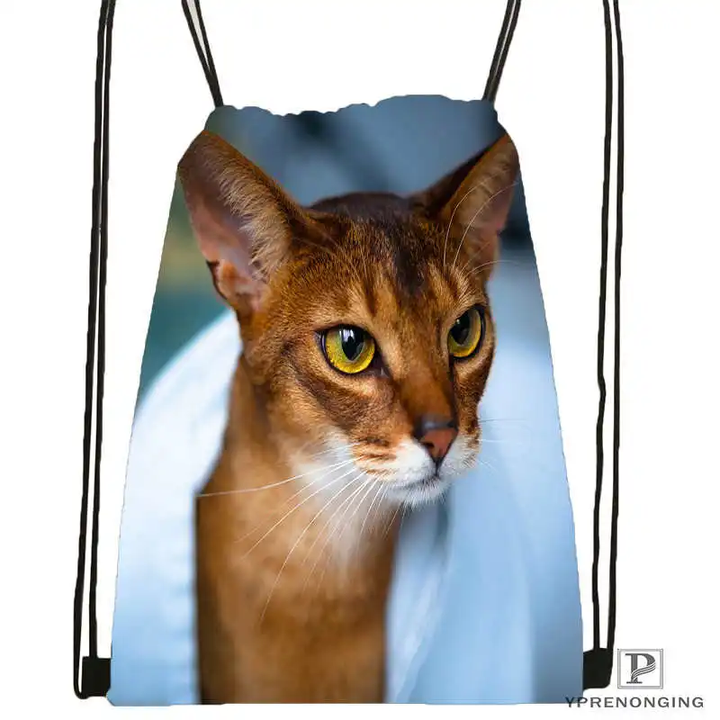Custom LCat Briton Gray Eyes British#7 походная сумка на шнурке Cute Daypack Kids Satchel(черная спинка) 31x40 cm#180531-02-50 - Цвет: Drawstring Backpack