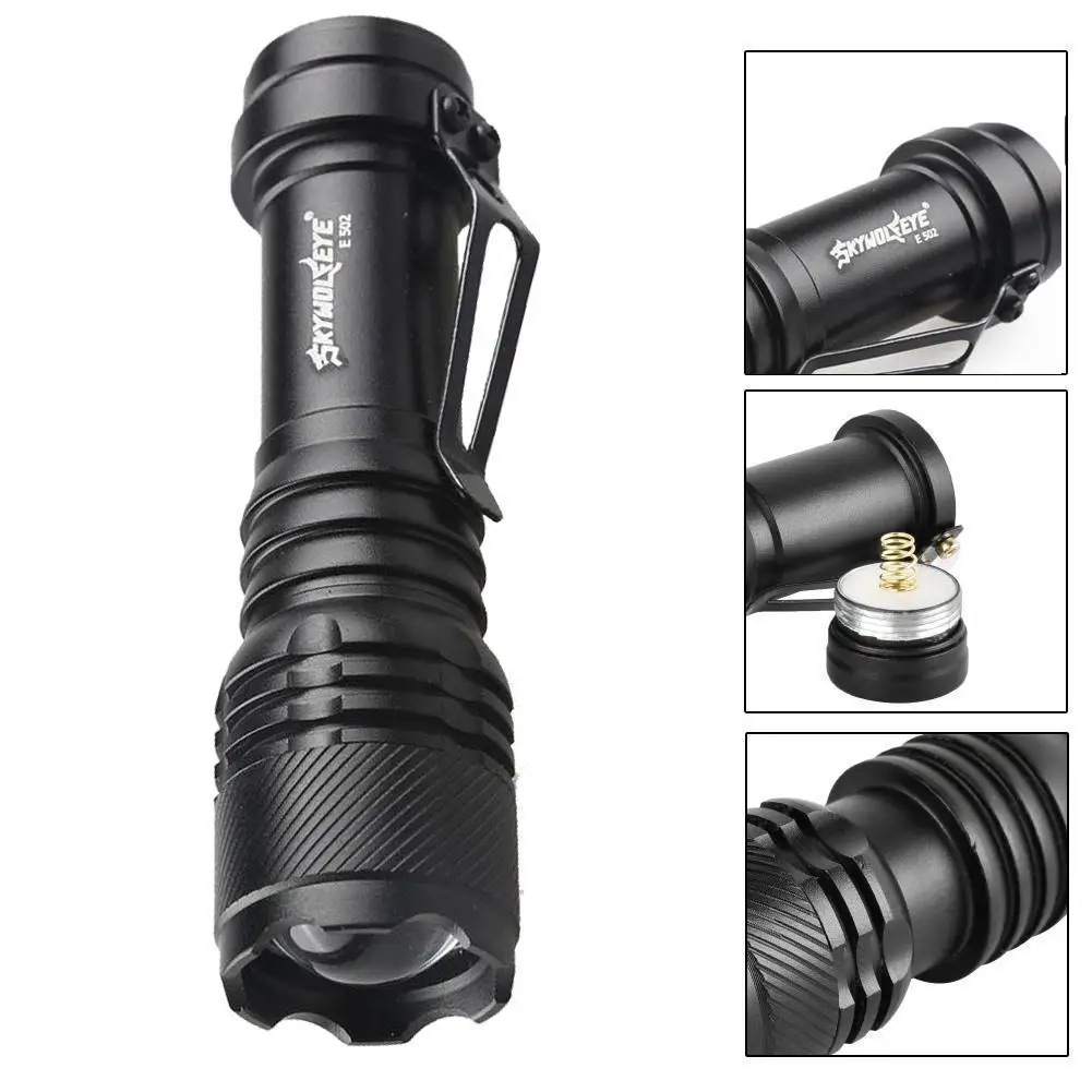 Buy 110pcs Q5 waterproof led flashlight pocket clip Aluminum Nightwwalk for