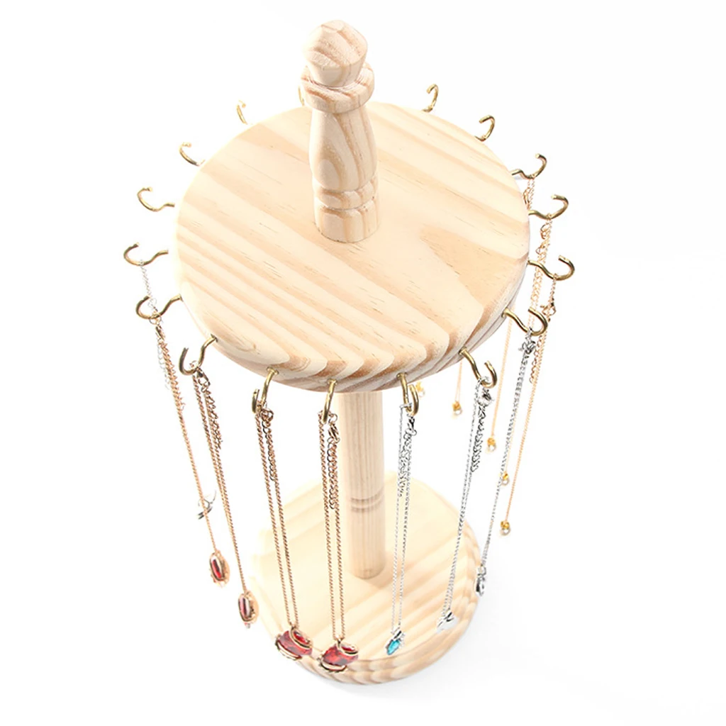 

Wood Jewelry Display Stand Earrings Ring Necklace Bracelets Display Stand 45cm Height