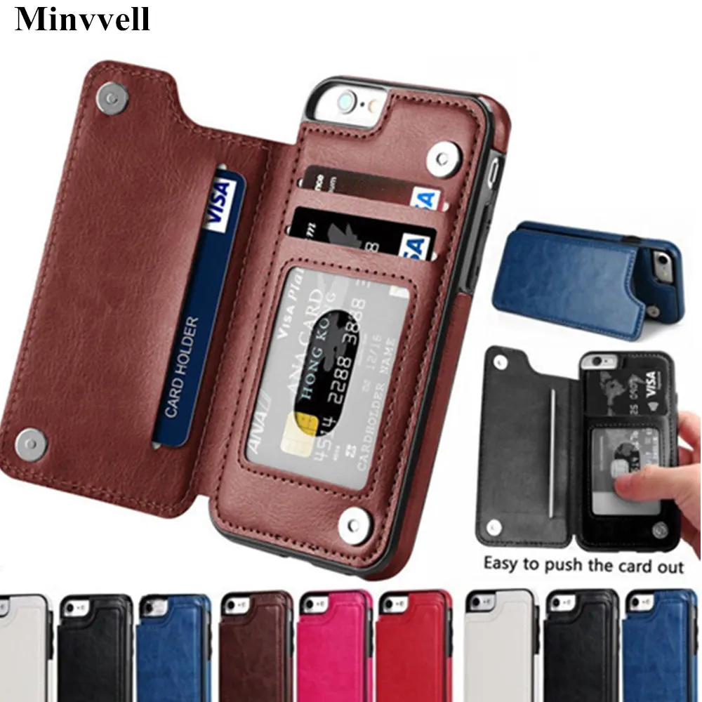 

Leather Wallet Case For iPhone XS MAX XR 6S 7 8 Plus Shell Card Slot Retro Flip Leather Phone Case For iPhone 6 X 10 Cover Capa