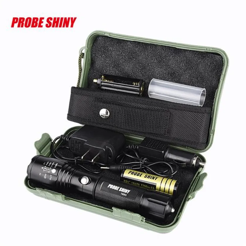 High Quality X800 Zoomable XML T6 LED Tactical Flashlight+18650 Battery
